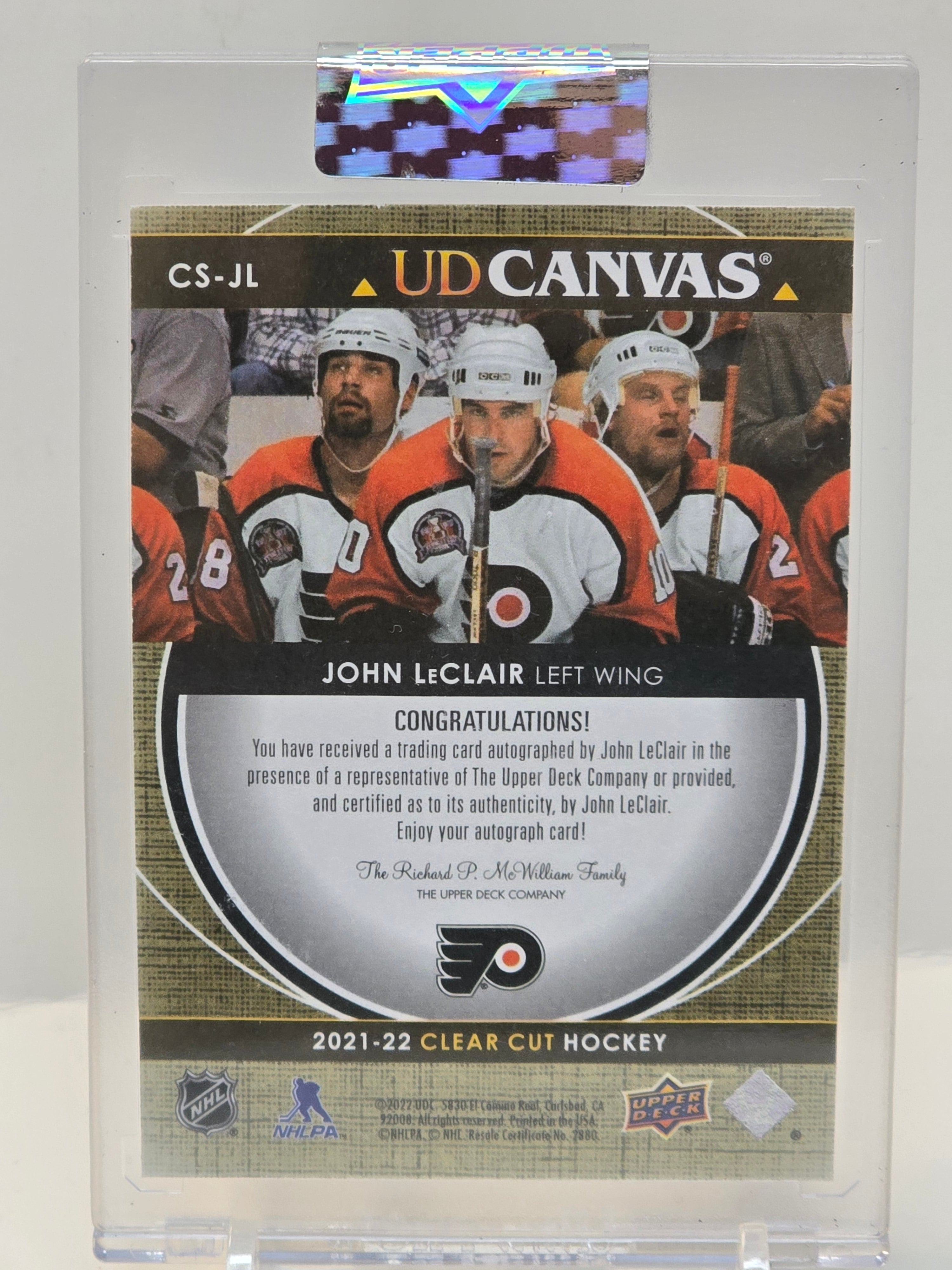 UD Clear Cut Canvas Signatures #CSJL John LeClair 2021-22