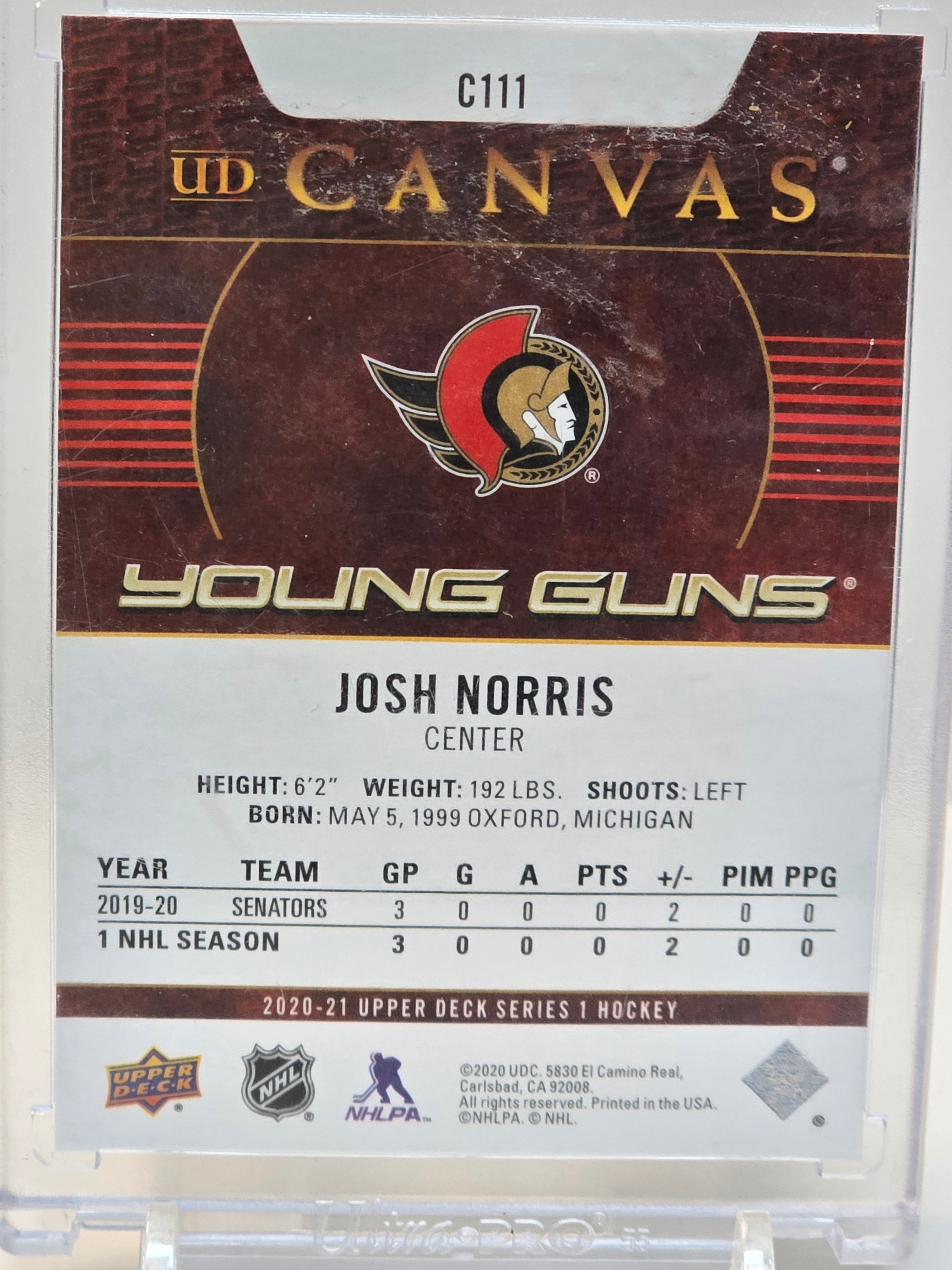 UD Canvas #C111 Josh Norris YG 2021-21