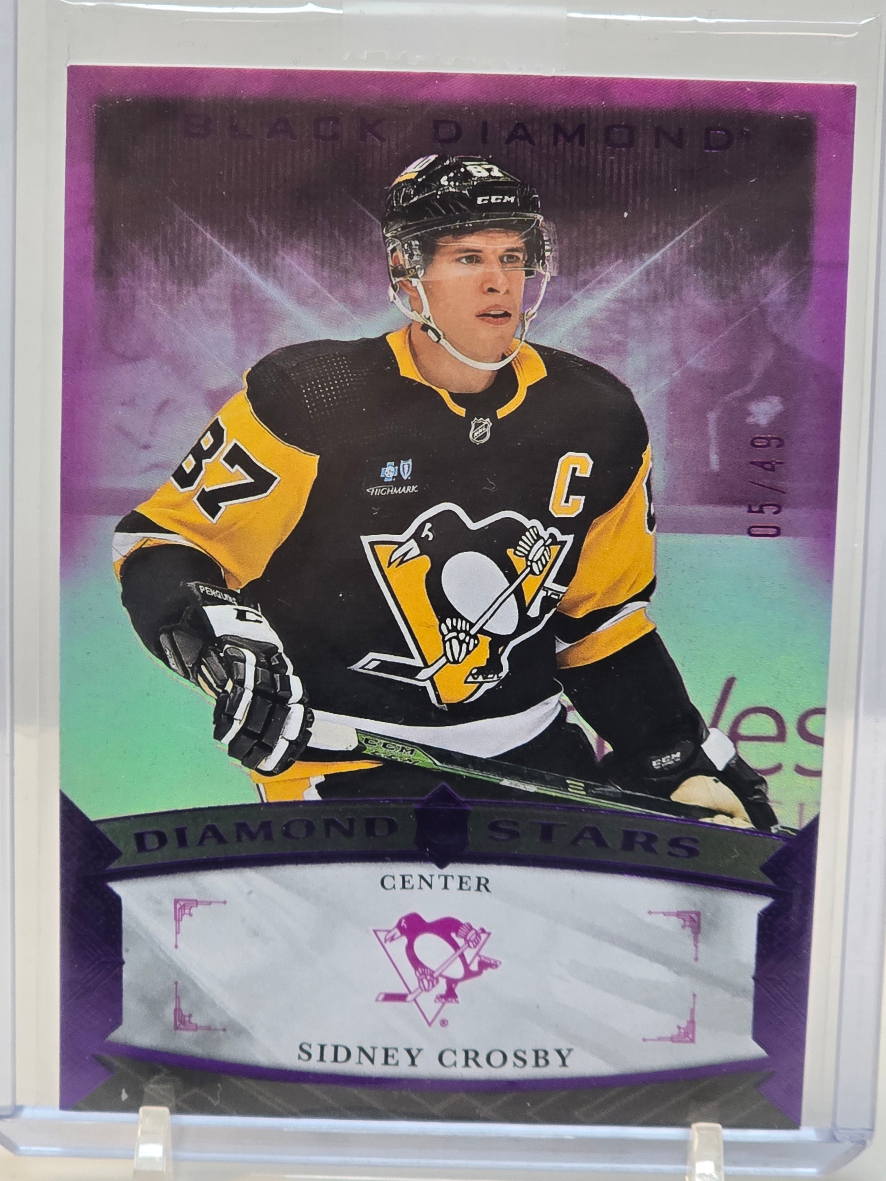 UD Diamond Stars Diamond Relic Autographs Purple #BDSSC Sidney Crosby 2023-24