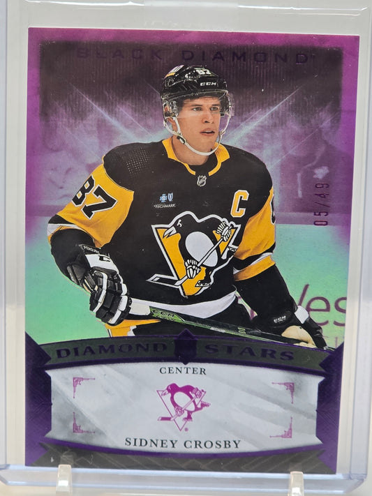 UD Diamond Stars Diamond Relic Autographs Purple #BDSSC Sidney Crosby 2023-24