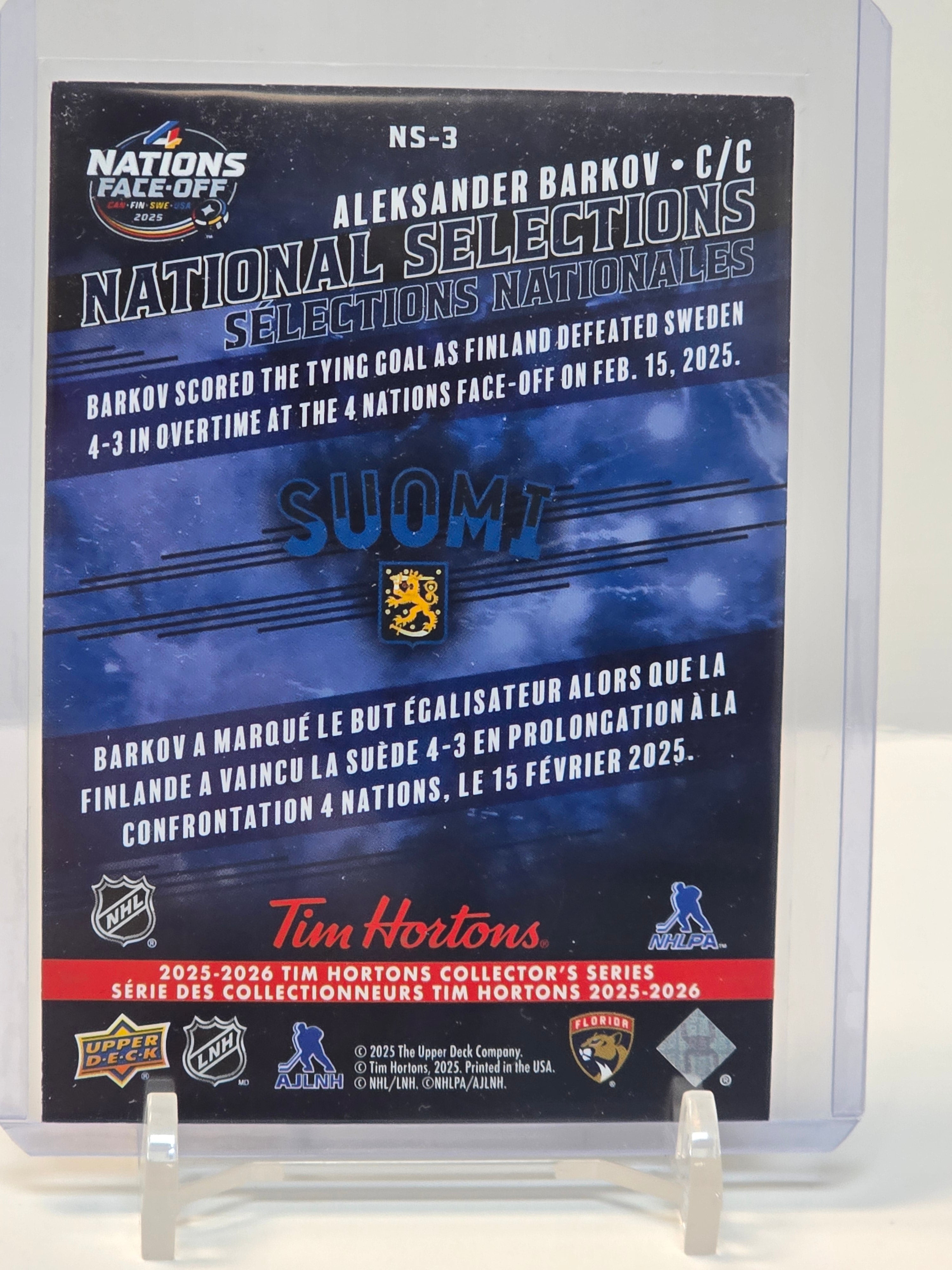 UD Tim Hortons National Selections #NS3 Aleksander Barkov 2025-26