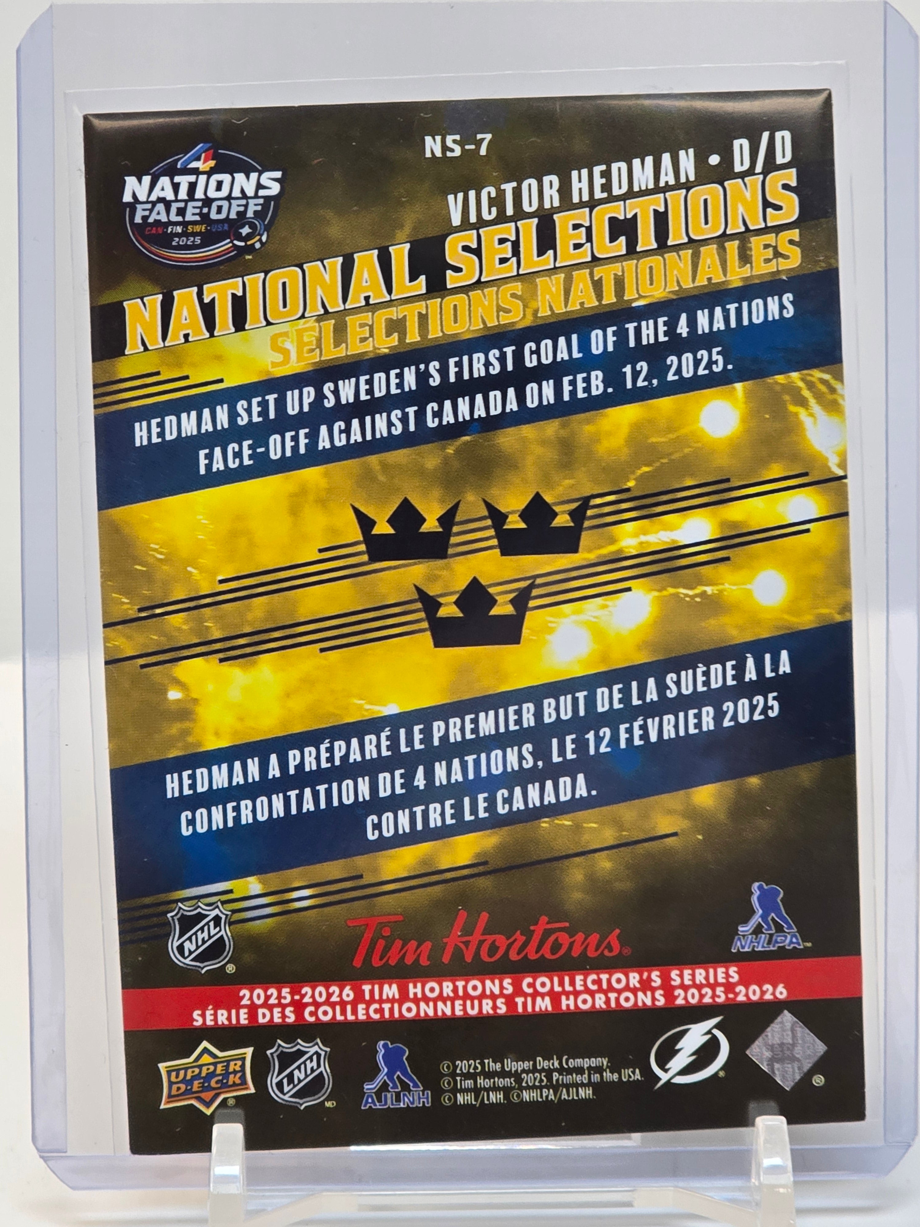 UD Tim Hortons National Selections #NS7 Victor Hedman 2025-26