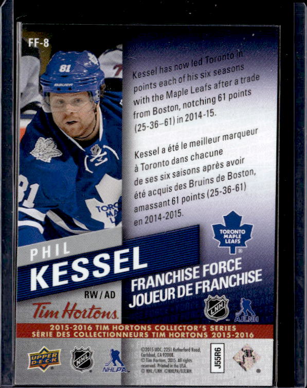 2015-16 Upper Deck Tim Hortons Franchise Force #FF8 Phil Kessel
