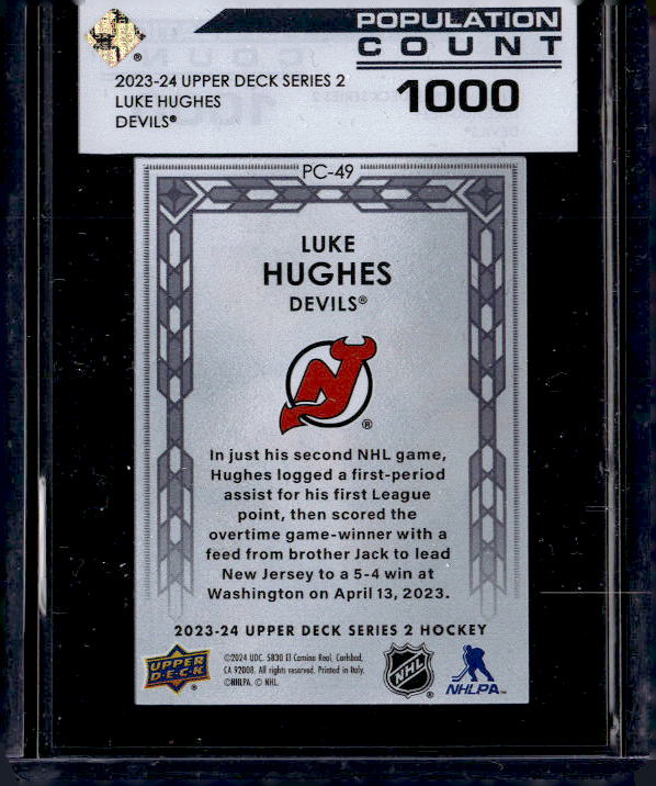 2023-24 Upper Deck Population Count 1000 #PC49 Luke Hughes
