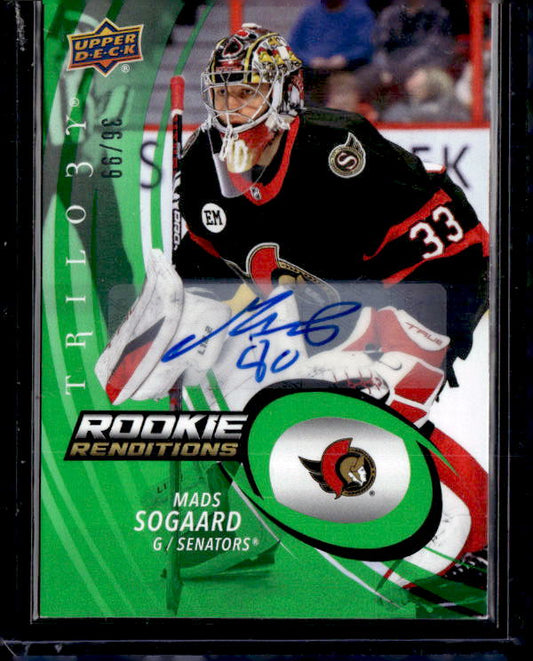 2022-23 Upper Deck Trilogy Rookie Renditions Autographs #RR13 Mads Sogaard