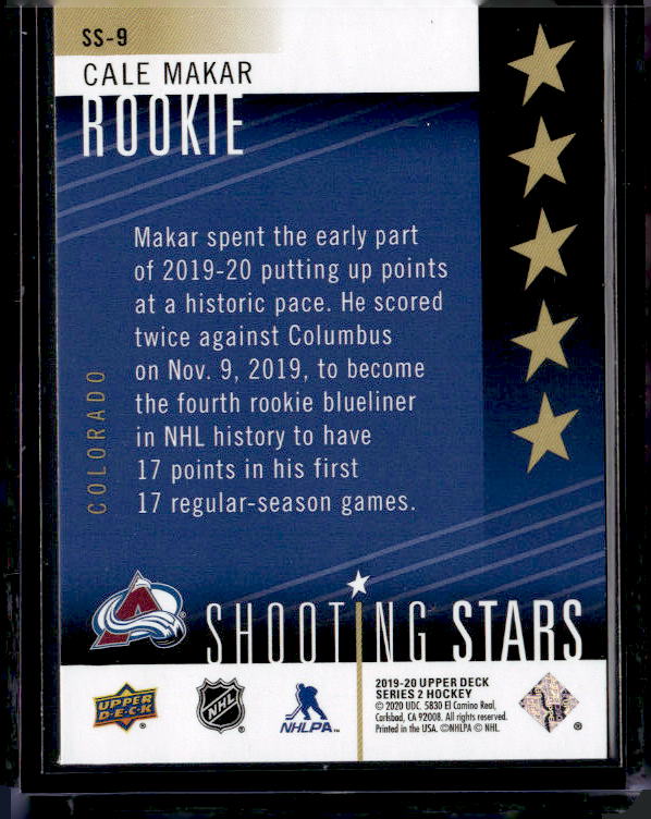 2019-20 Upper Deck Shooting Stars Rookies #SS9 Cale Makar