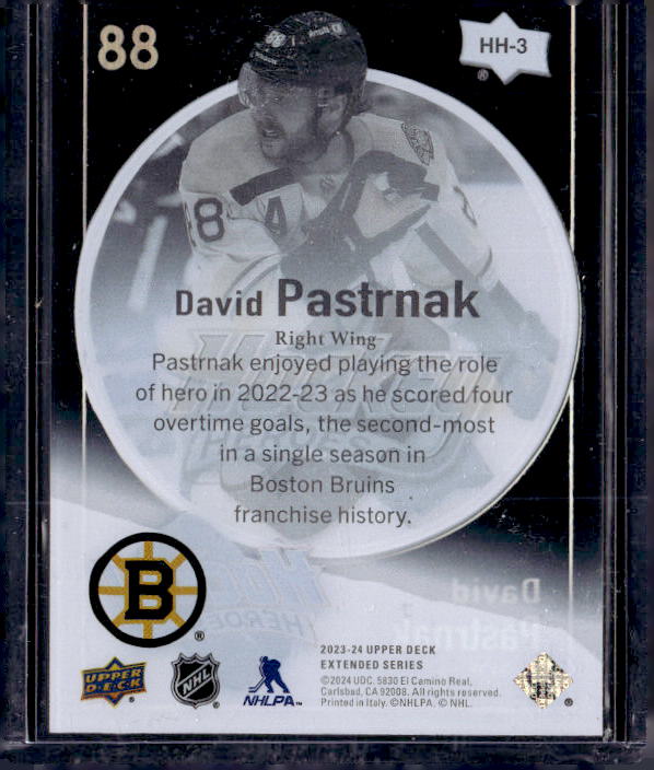 2023-24 Upper Deck Hockey Heroes #HH3 David Pastrnak