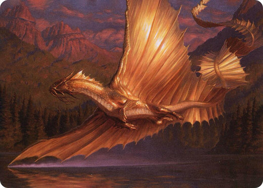 Adult Gold Dragon Art Card